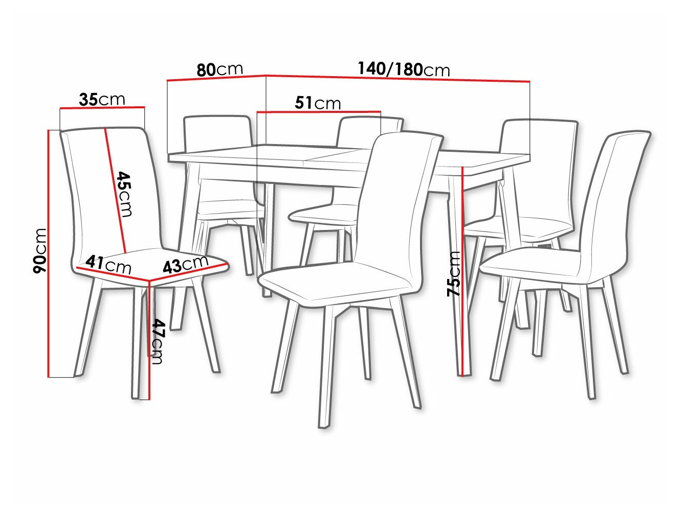 Trpezarijski set Victorville 292 (Sonoma hrast + Crno)