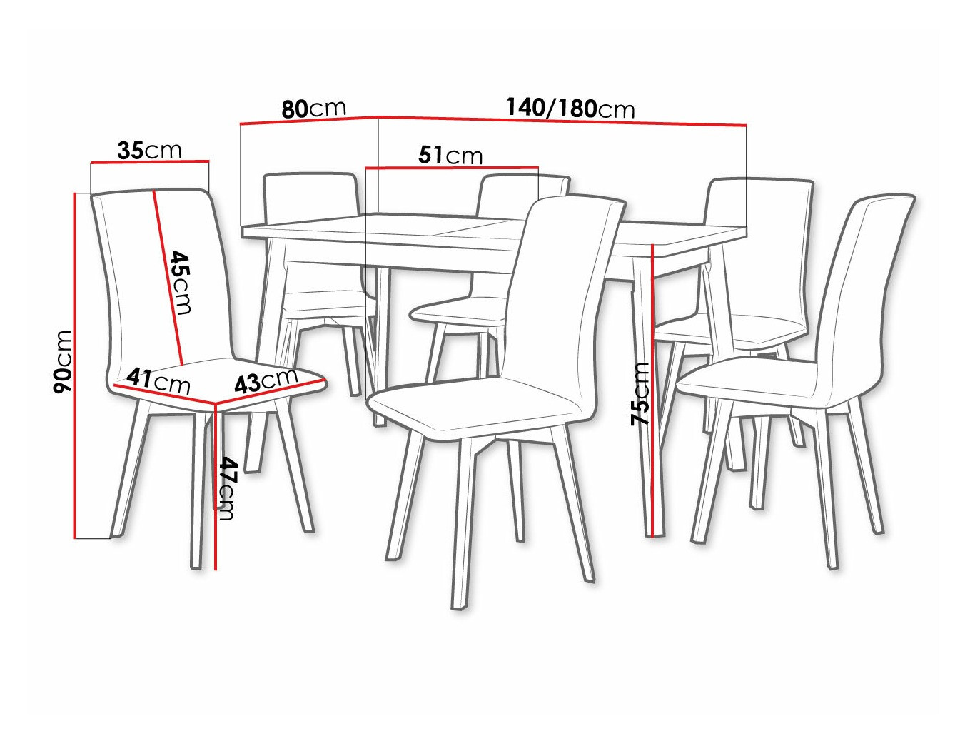 Trpezarijski set Victorville 292 (Unuk hrast + Crno)