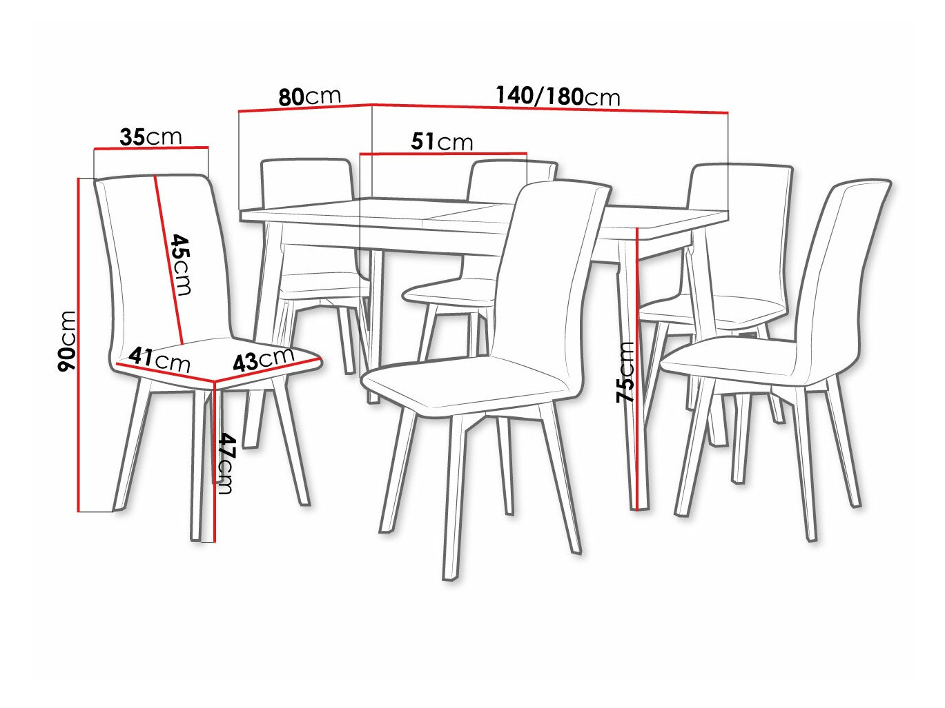 Trpezarijski set Victorville 292 (Zanatski hrast + Crno)