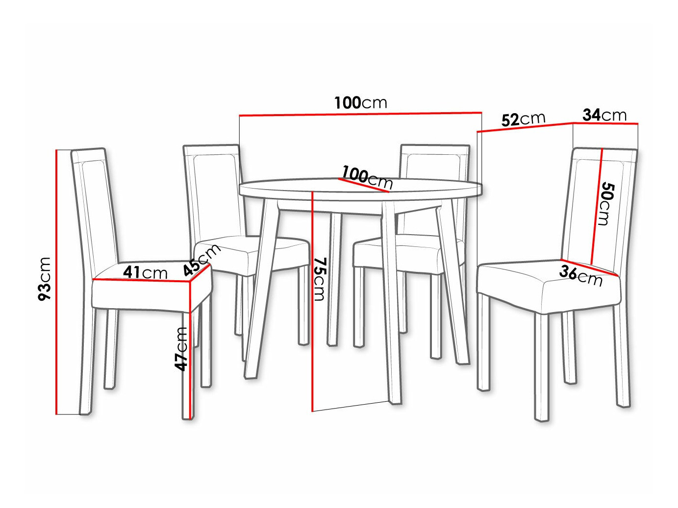 Trpezarijski set Victorville 304 (Belo)