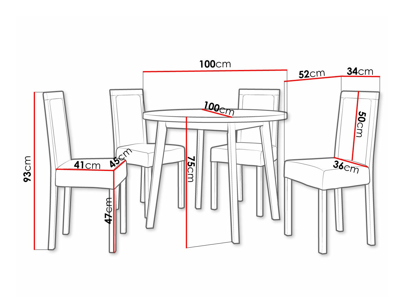 Trpezarijski set Victorville 304 (Belo)