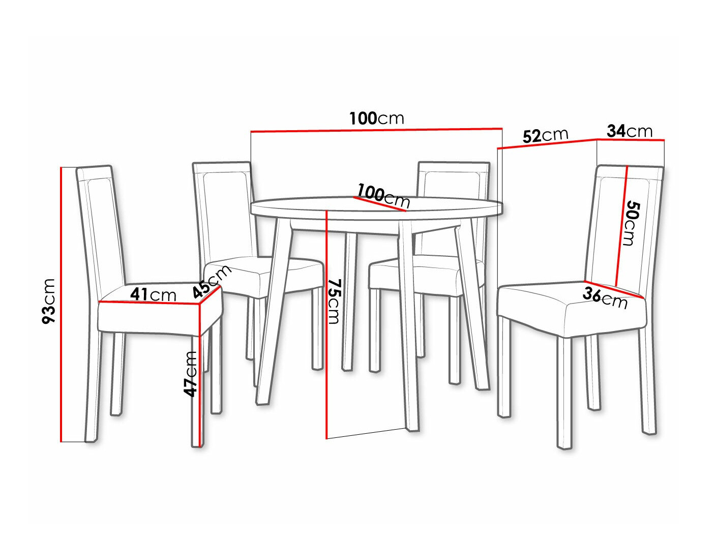 Trpezarijski set Victorville 304 (Sonoma hrast)