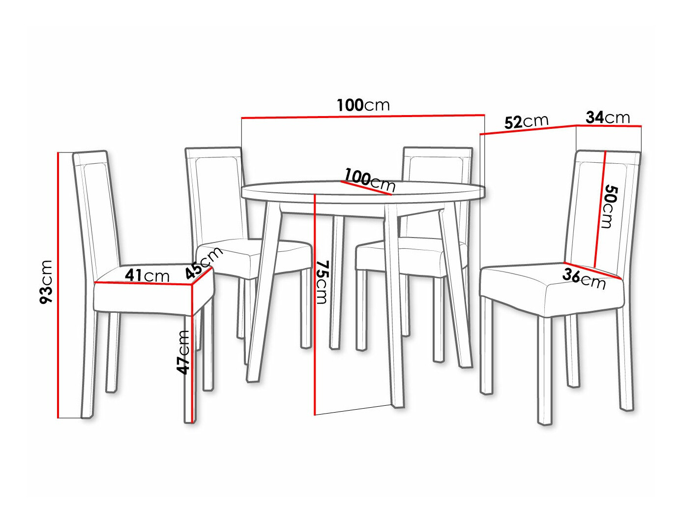 Trpezarijski set Victorville 304 (Sonoma hrast)
