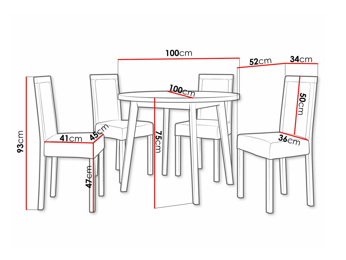 Trpezarijski set Victorville 304 (Sonoma hrast)