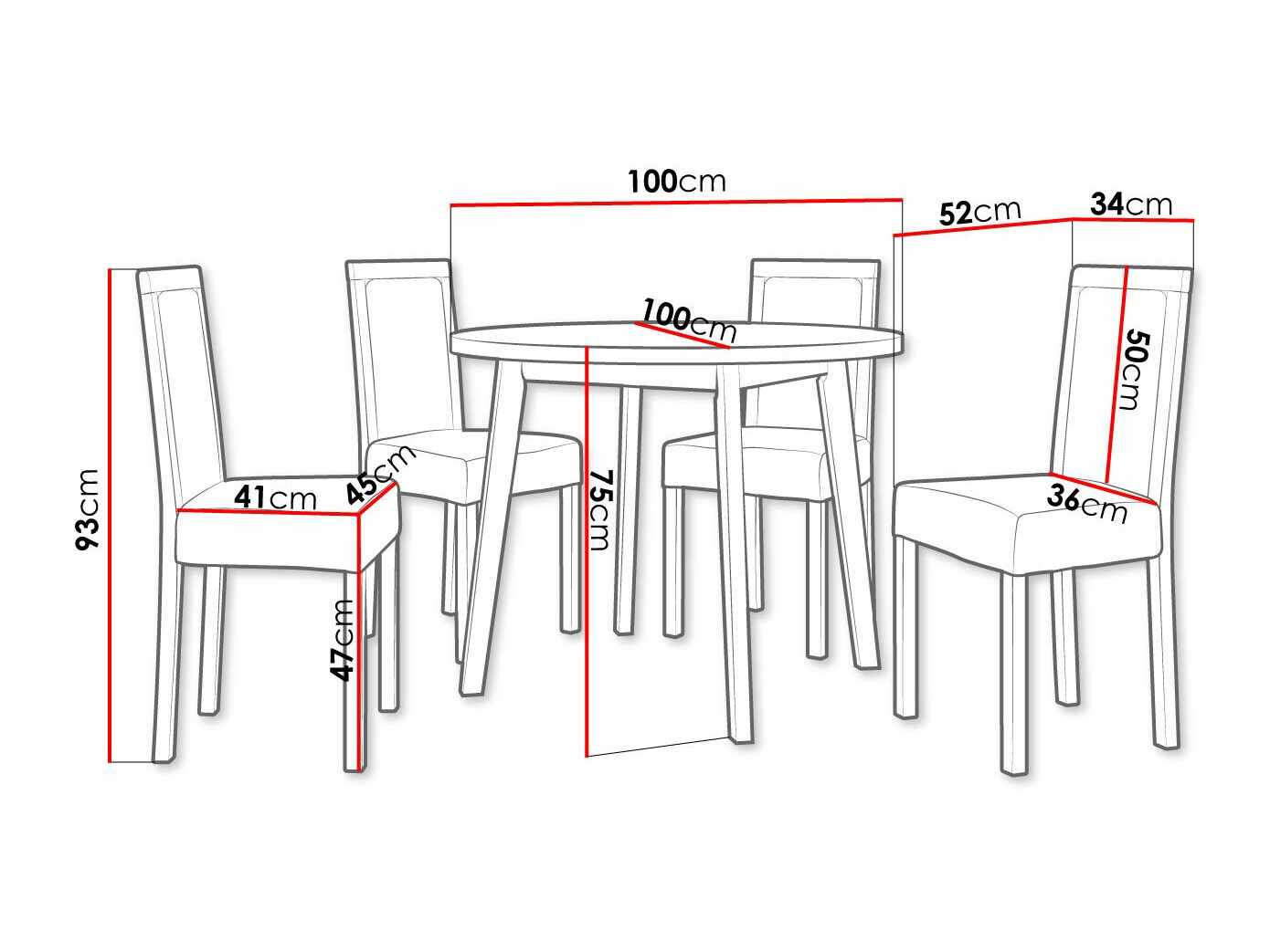 Trpezarijski set Victorville 304 (Sonoma hrast)