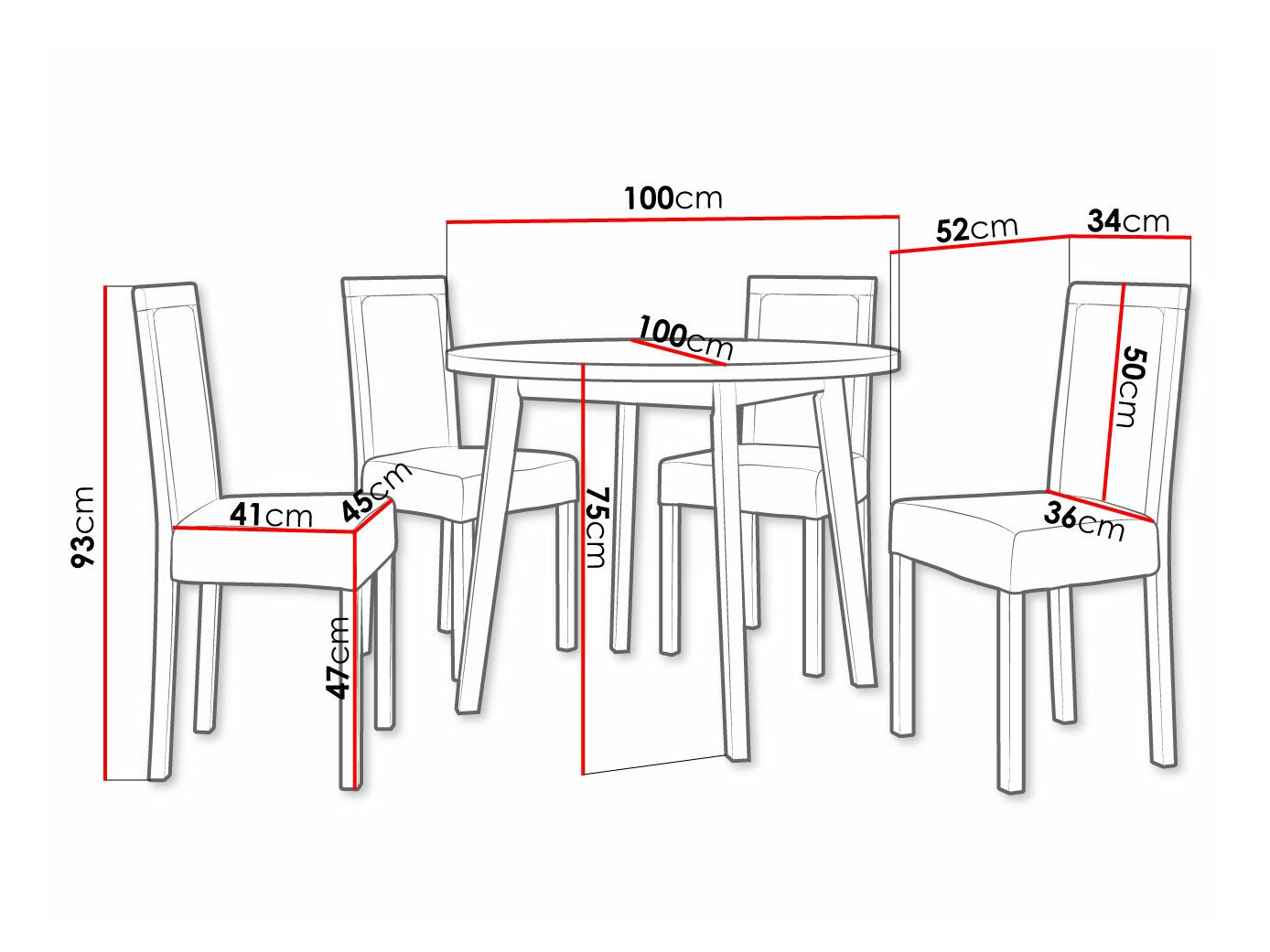 Trpezarijski set Victorville 306 (Belo)