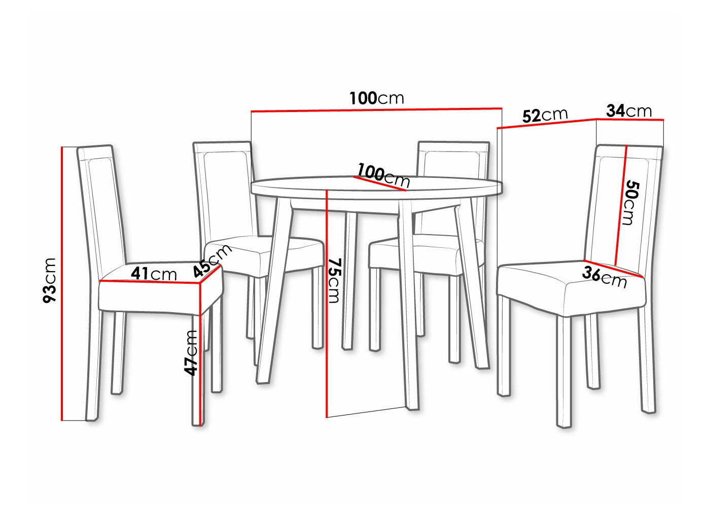 Trpezarijski set Victorville 306 (Belo)