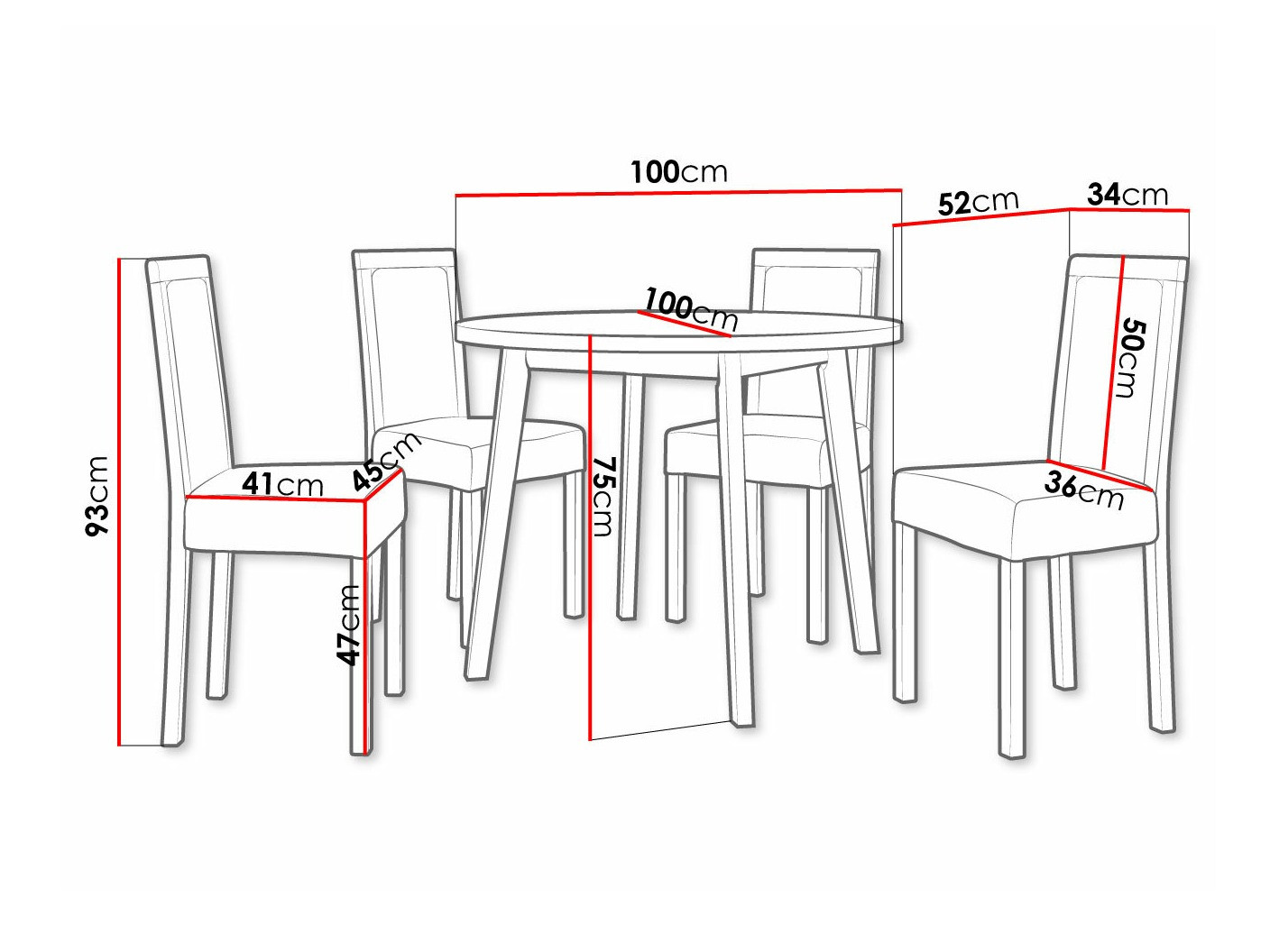 Trpezarijski set Victorville 306 (Belo)
