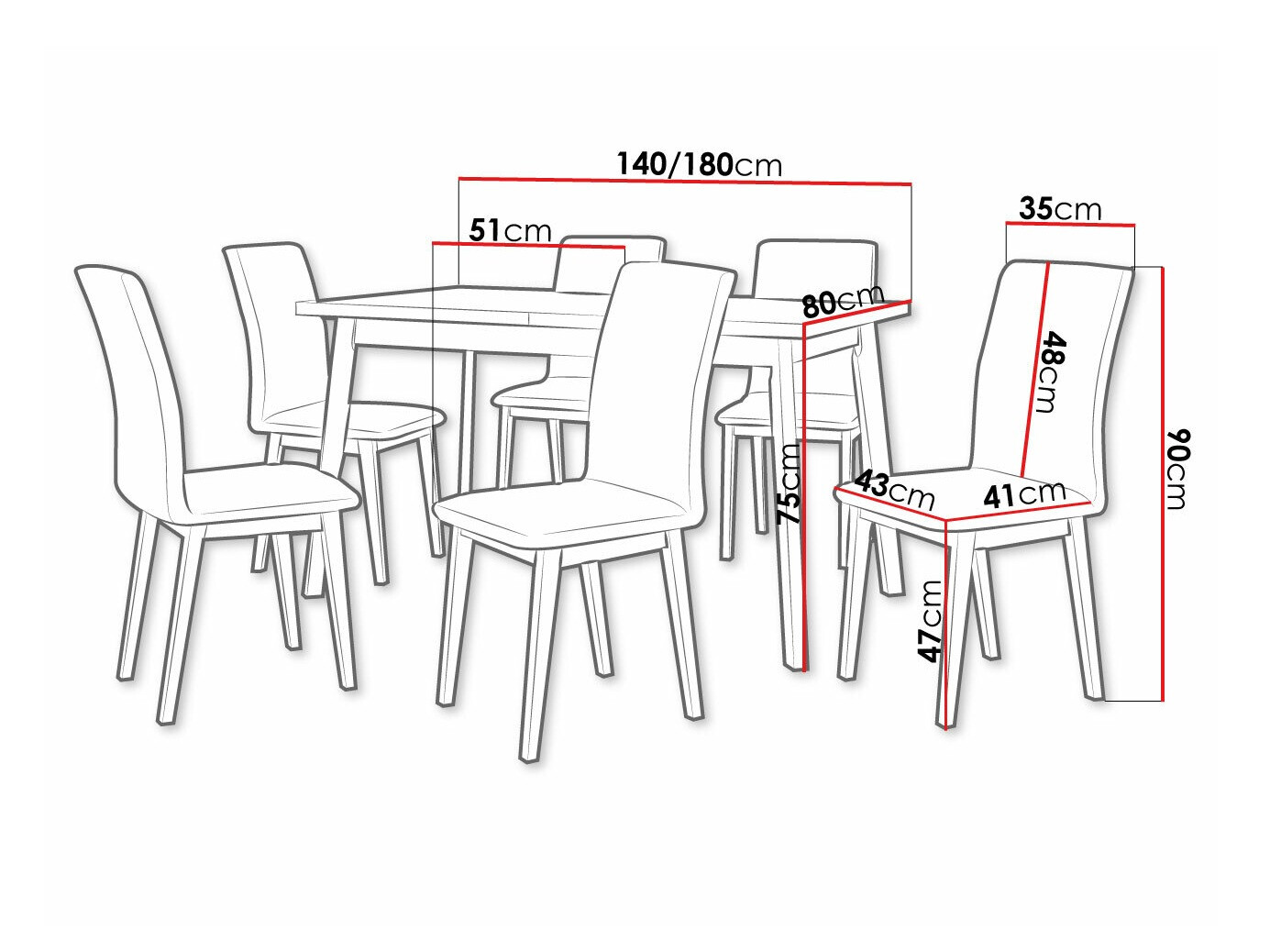Trpezarijski set Victorville 322 (Belo)