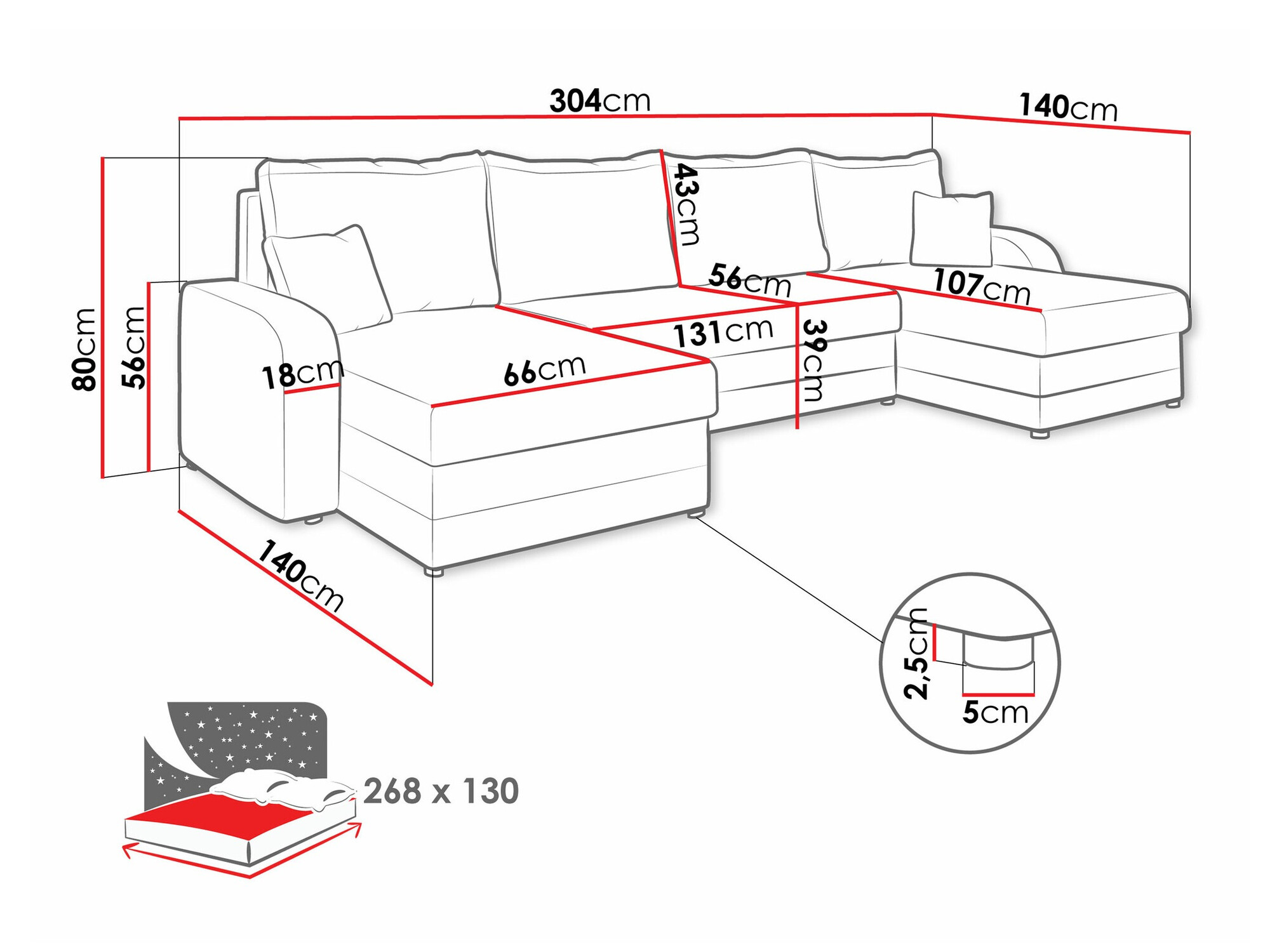 Ugaona sofa Comfivo 297 (Manila 18 + Manila 16)