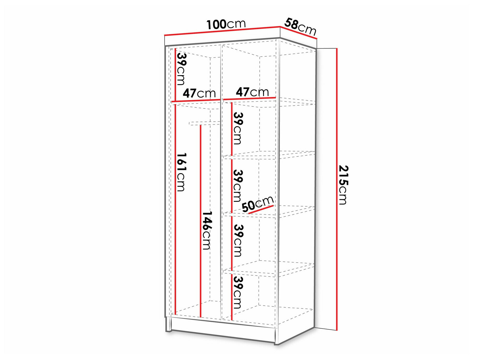 Ormar Closico 193 (Svetlo drvo + Crno)