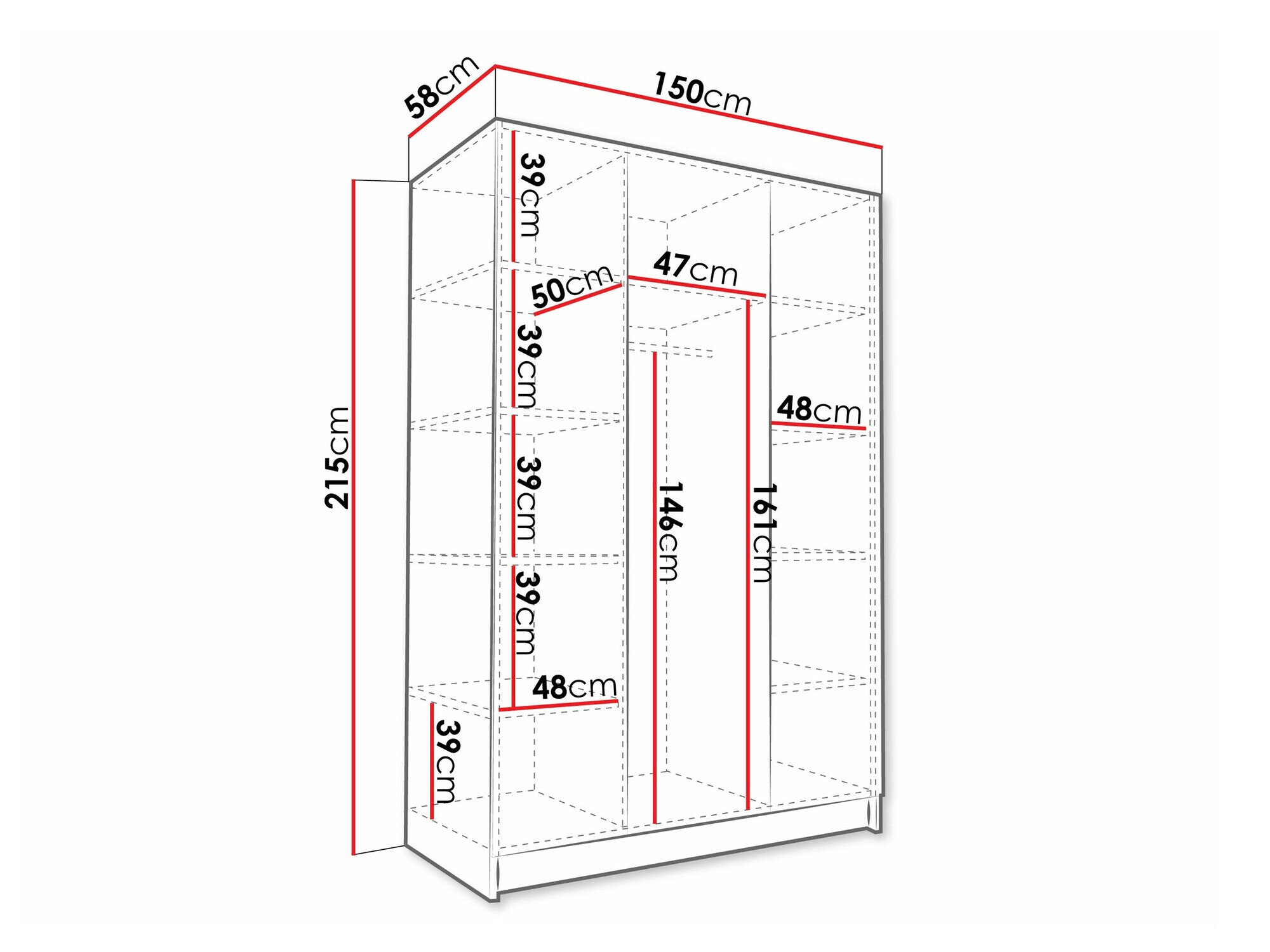 Ormar Closico 196 (Svetlo drvo + Crno)