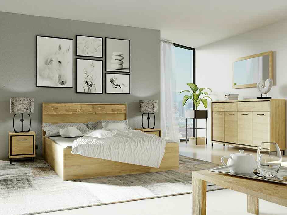 Set spavaća soba Etrmoni 122 (Svetlo drvo + Hrast)