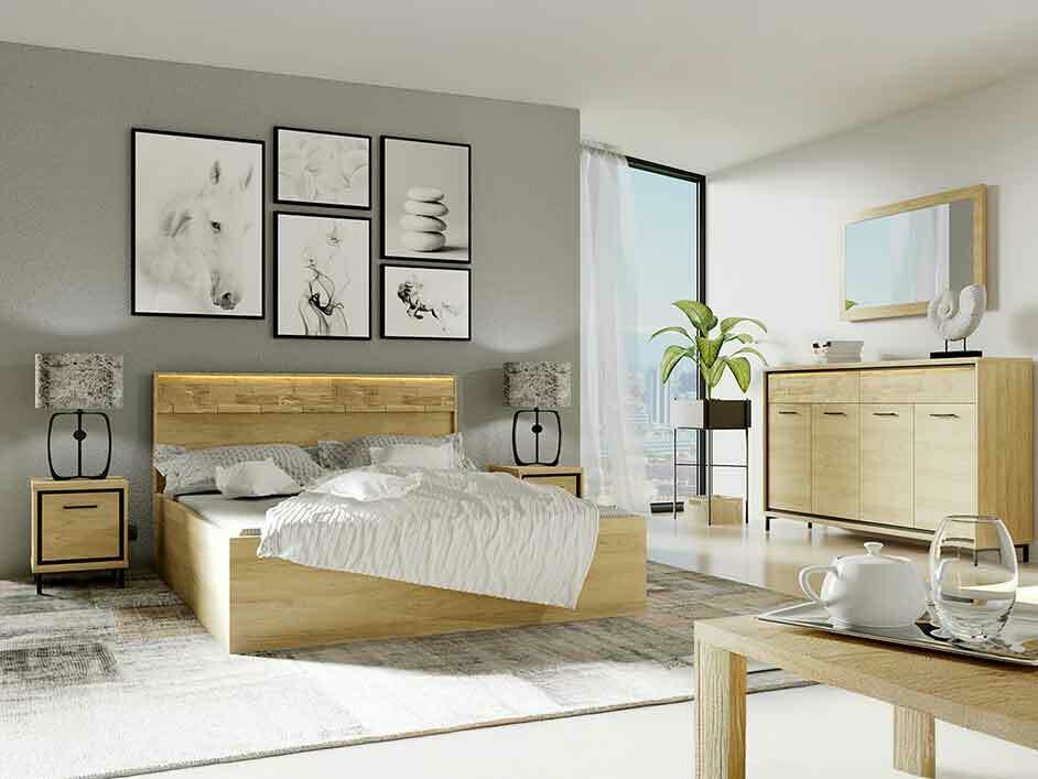 Set spavaća soba Etrmoni 122 (Svetlo drvo + Hrast)