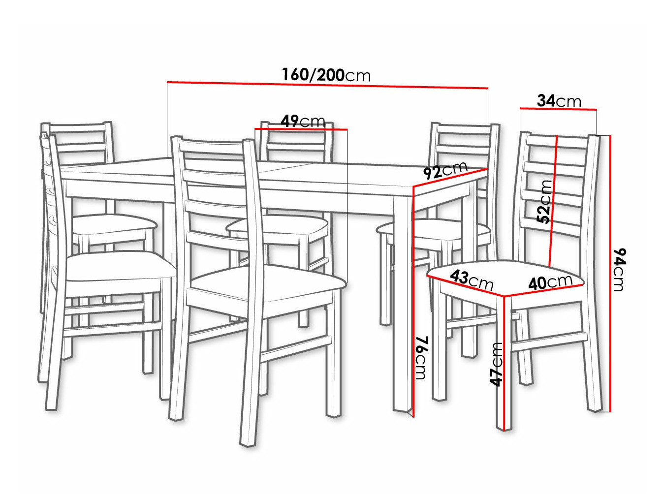 Trpezarijski set Victorville 307 (Sonoma hrast)