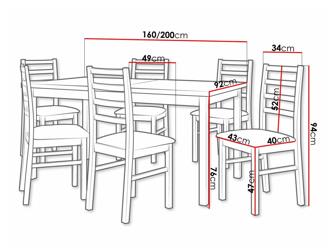 Trpezarijski set Victorville 307 (Sonoma hrast)