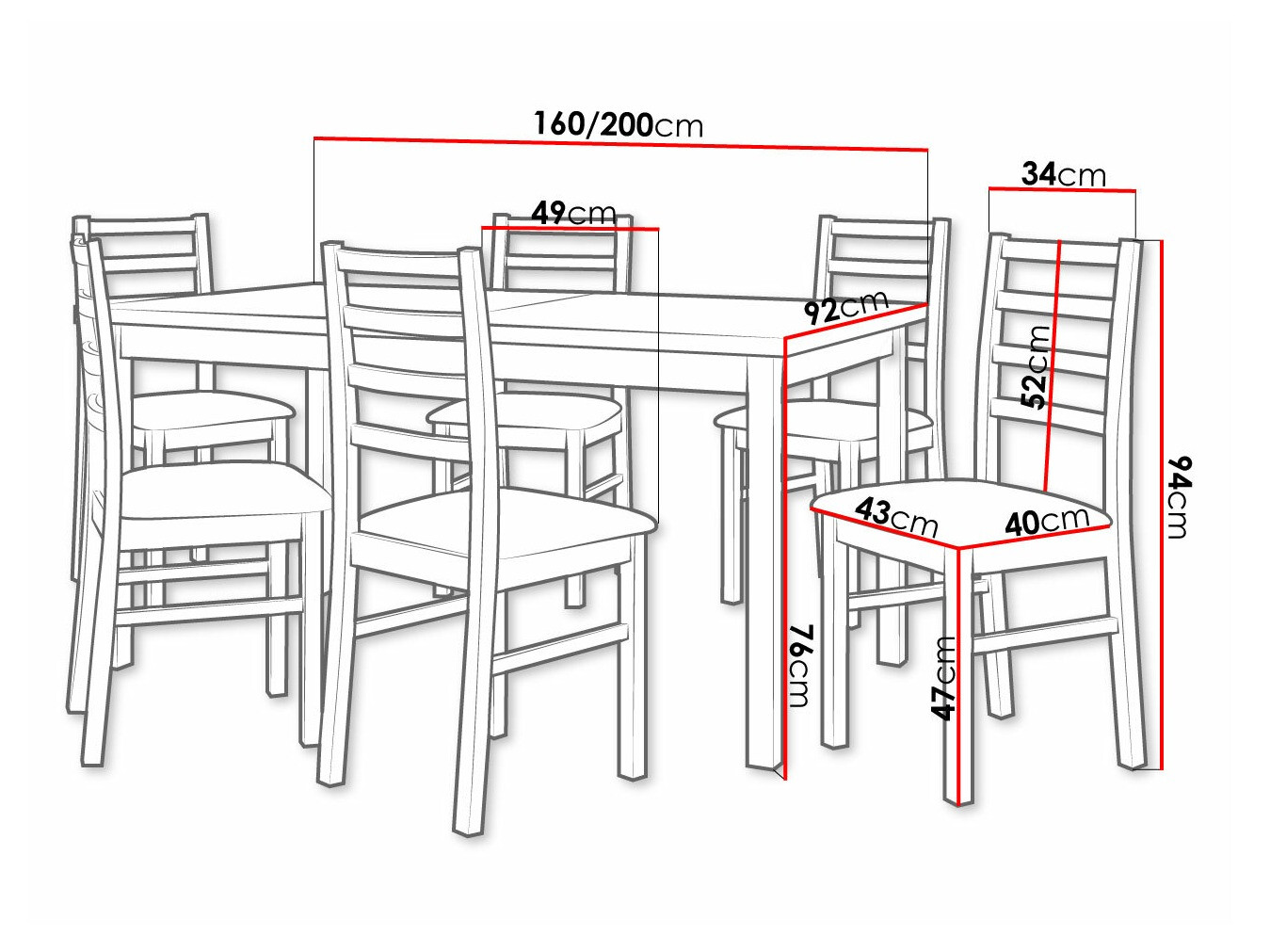 Trpezarijski set Victorville 307 (Sonoma hrast)