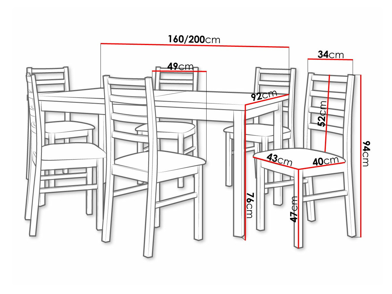 Trpezarijski set Victorville 307 (Sonoma hrast)