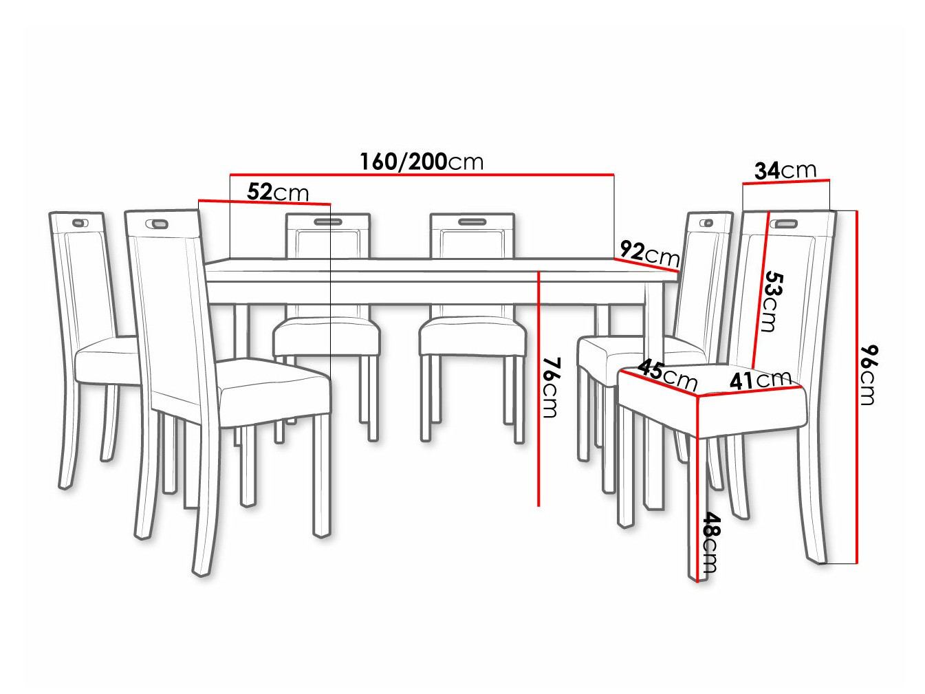 Trpezarijski set Victorville 308 (Belo)