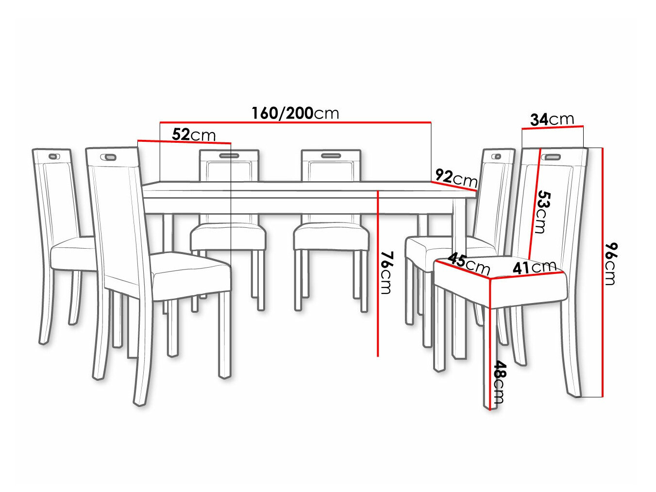 Trpezarijski set Victorville 308 (Orah)