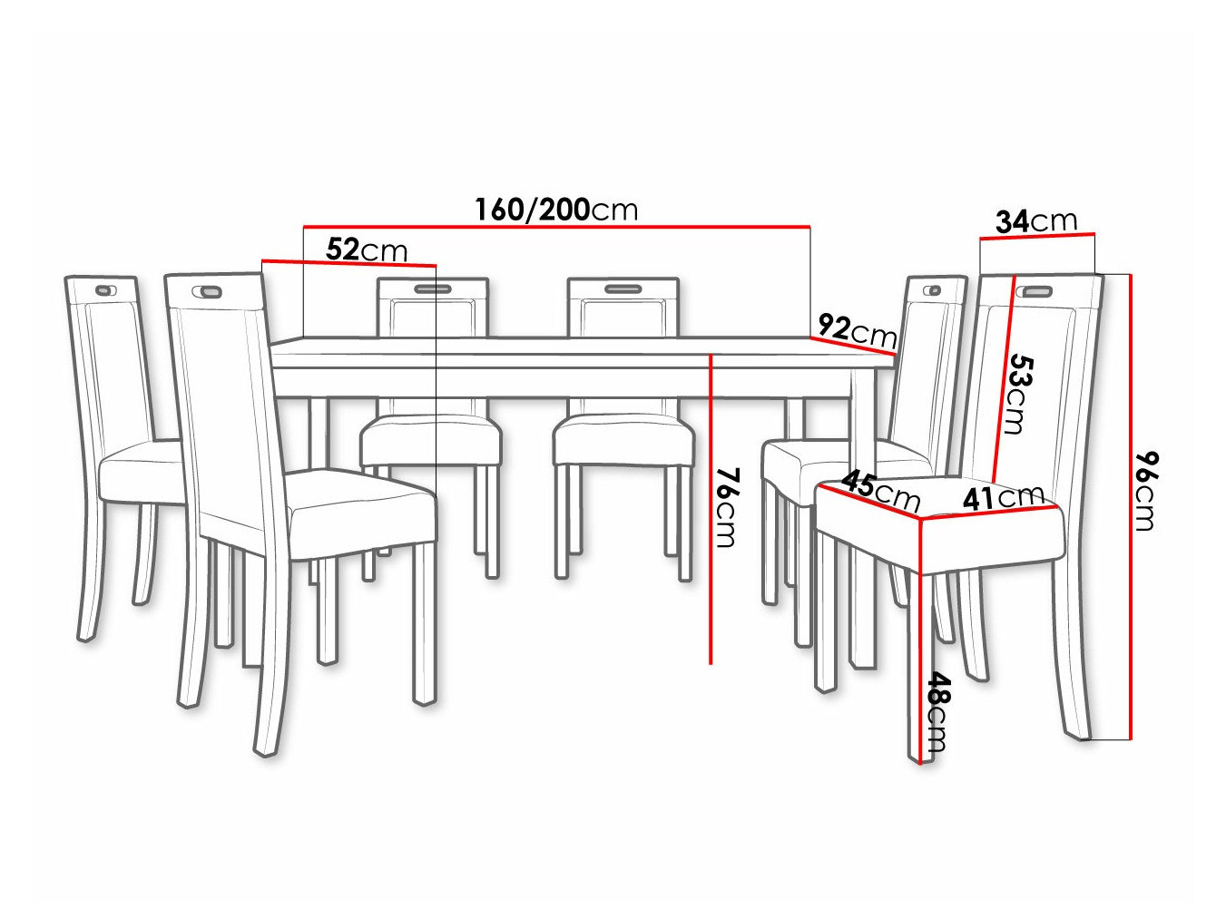 Trpezarijski set Victorville 308 (Orah)