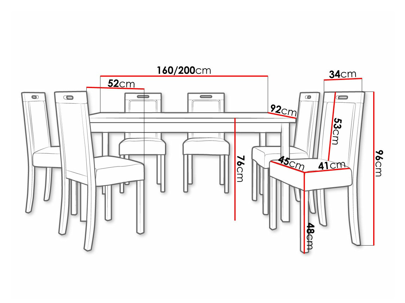 Trpezarijski set Victorville 308 (Orah)