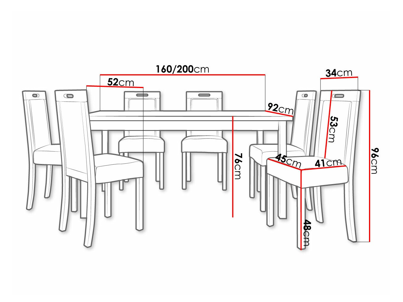 Trpezarijski set Victorville 308 (Sonoma hrast)