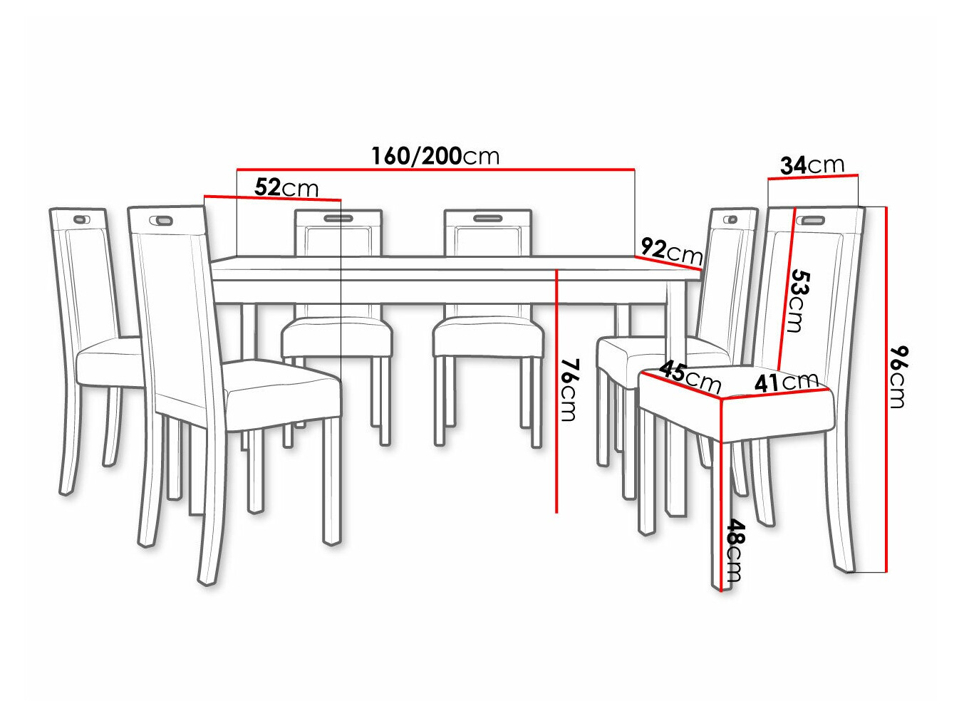 Trpezarijski set Victorville 308 (Sonoma hrast)