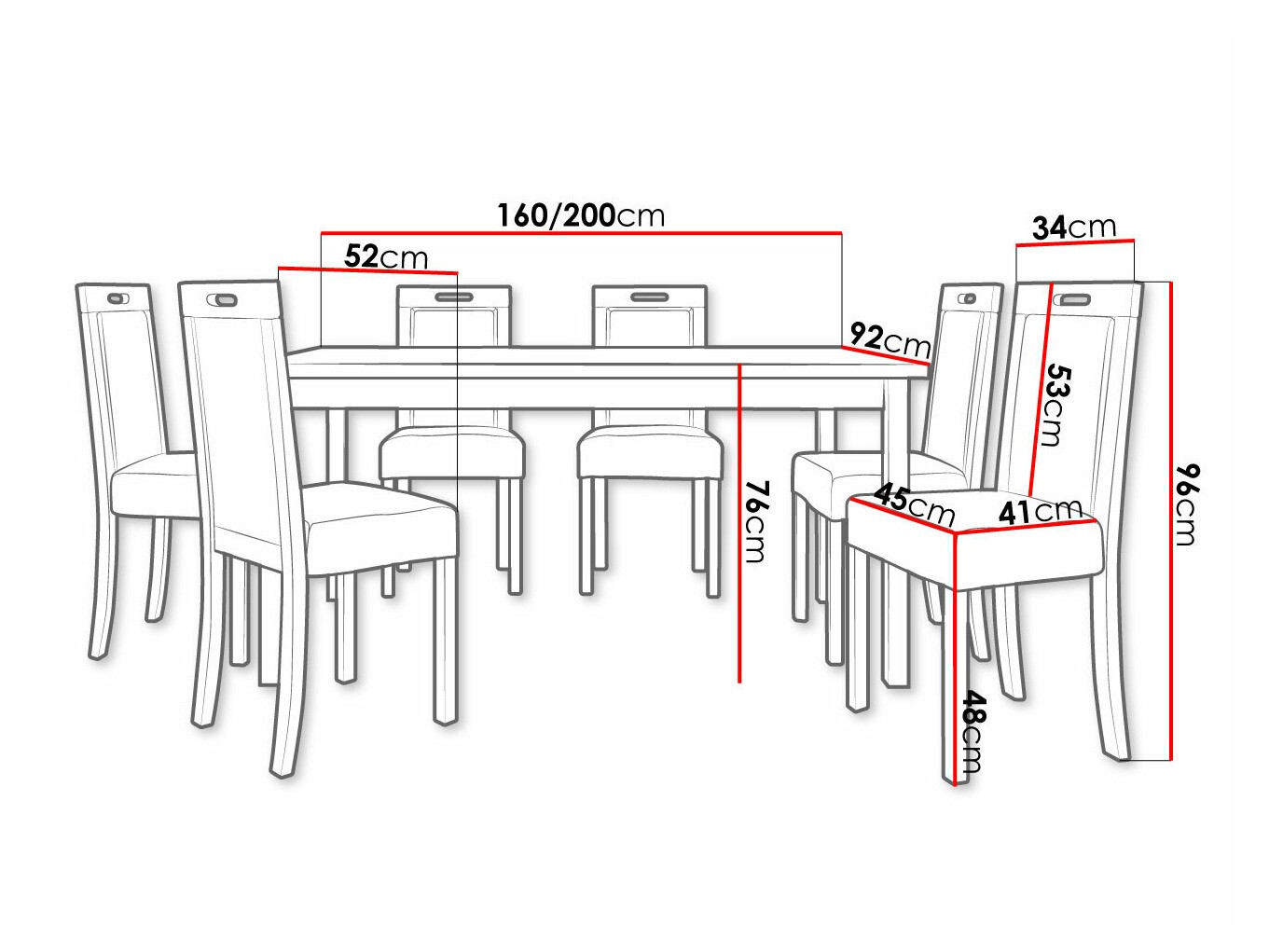 Trpezarijski set Victorville 308 (Sonoma hrast)