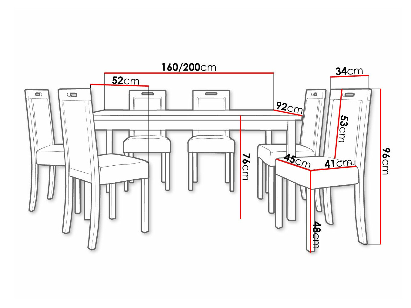 Trpezarijski set Victorville 308 (Sonoma hrast)