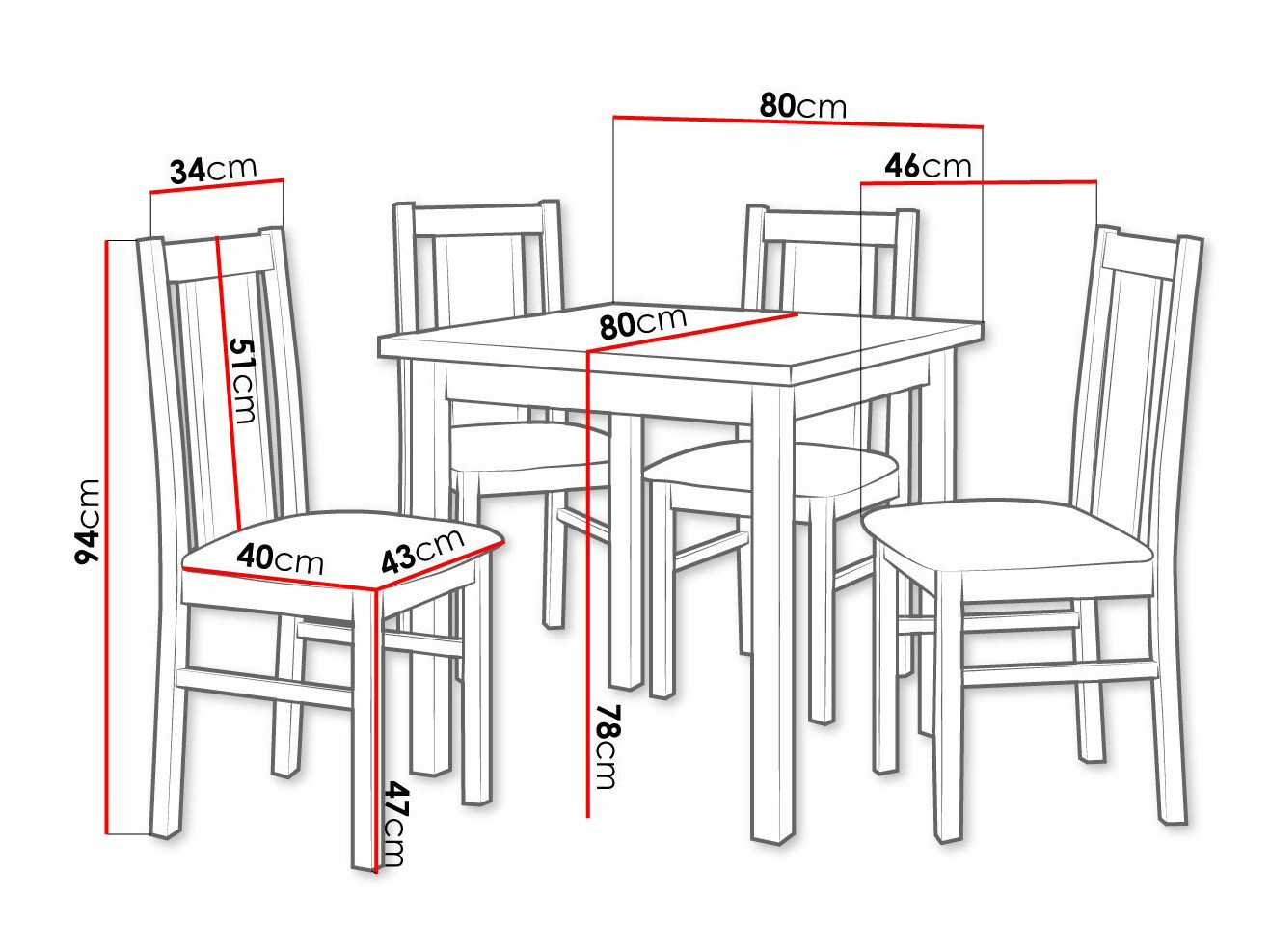 Trpezarijski set Victorville 310 (Orah)