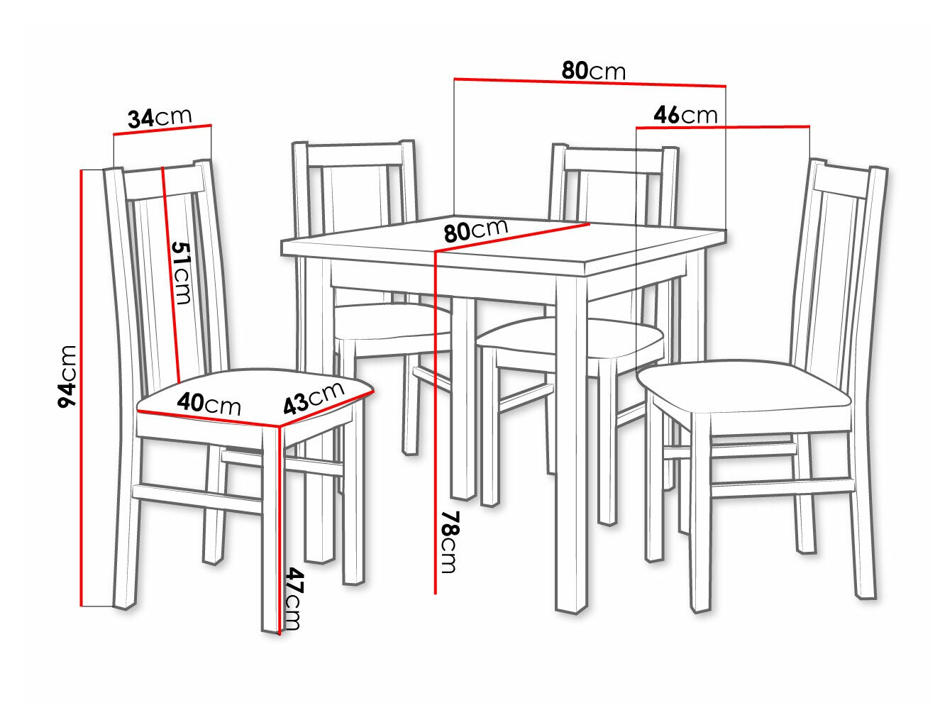 Trpezarijski set Victorville 310 (Orah)