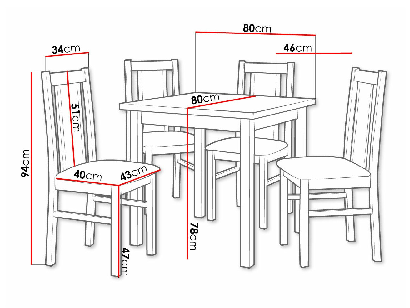 Trpezarijski set Victorville 310 (Orah)