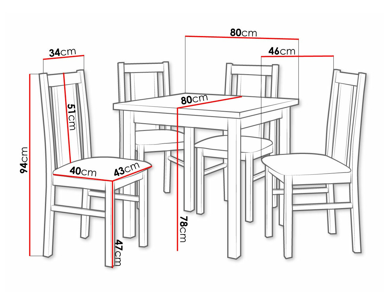 Trpezarijski set Victorville 310 (Orah)