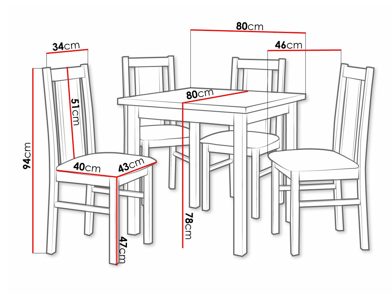 Trpezarijski set Victorville 310 (Orah)