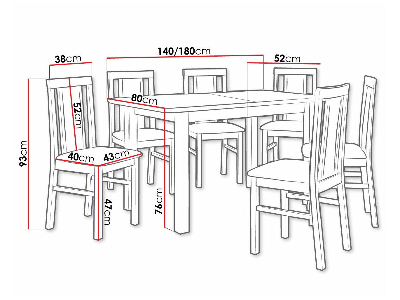 Trpezarijski set Victorville 311 (Jova)