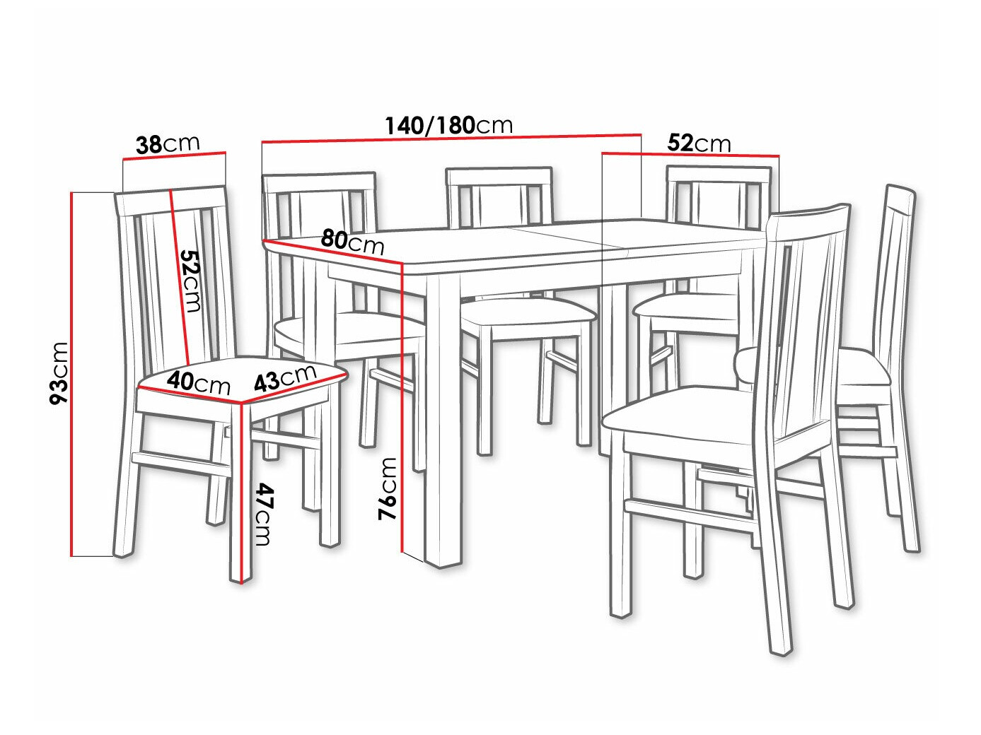 Trpezarijski set Victorville 311 (Jova)