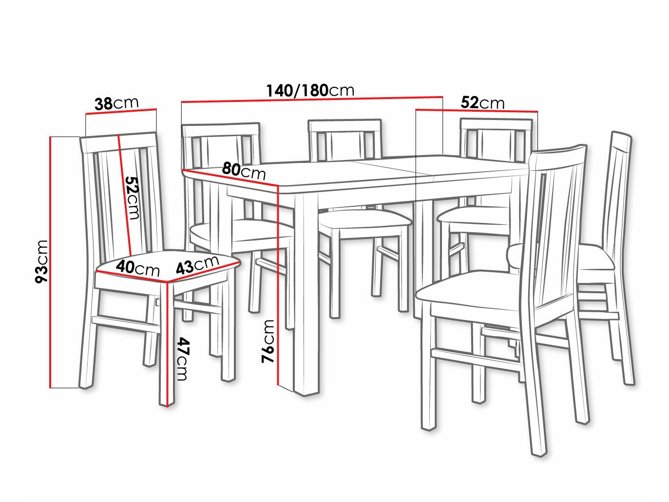 Trpezarijski set Victorville 311 (Jova)