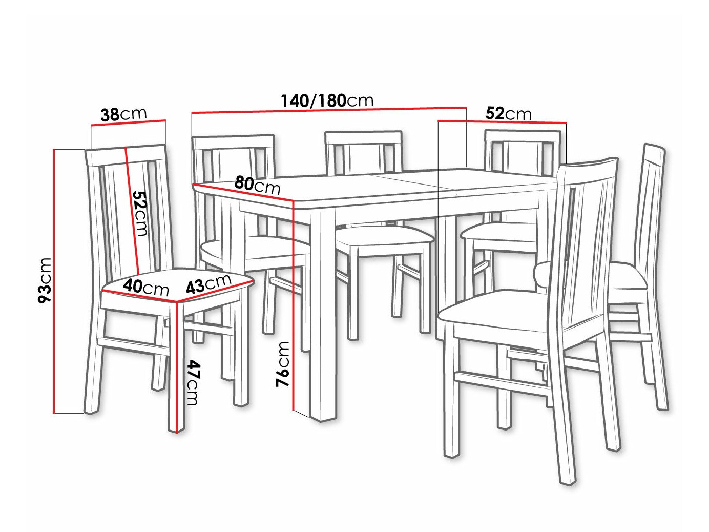 Trpezarijski set Victorville 311 (Orah)