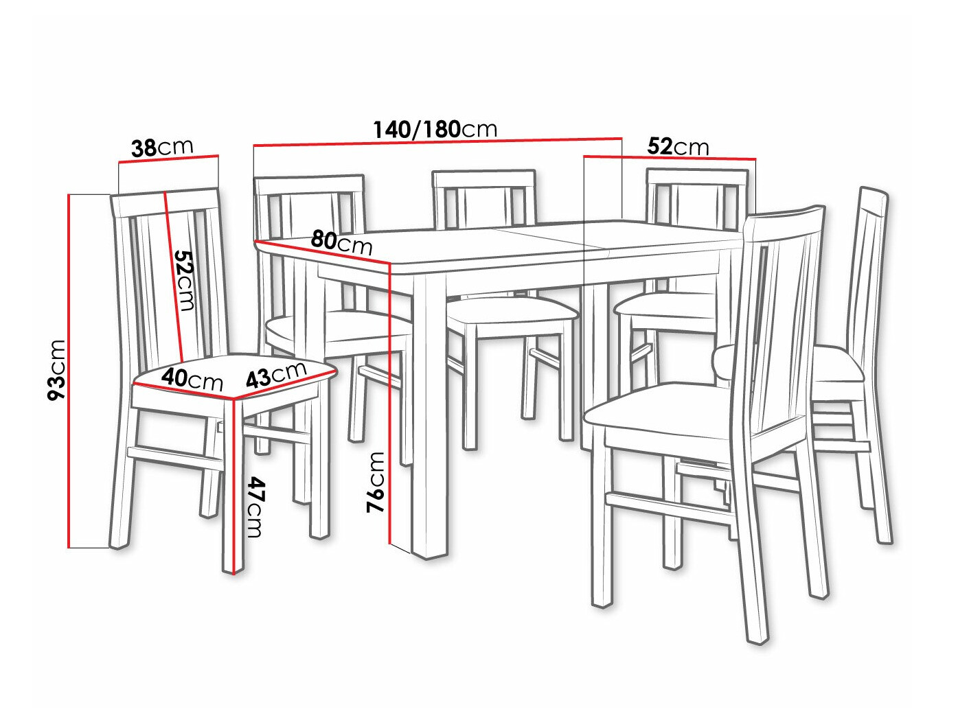 Trpezarijski set Victorville 311 (Orah)