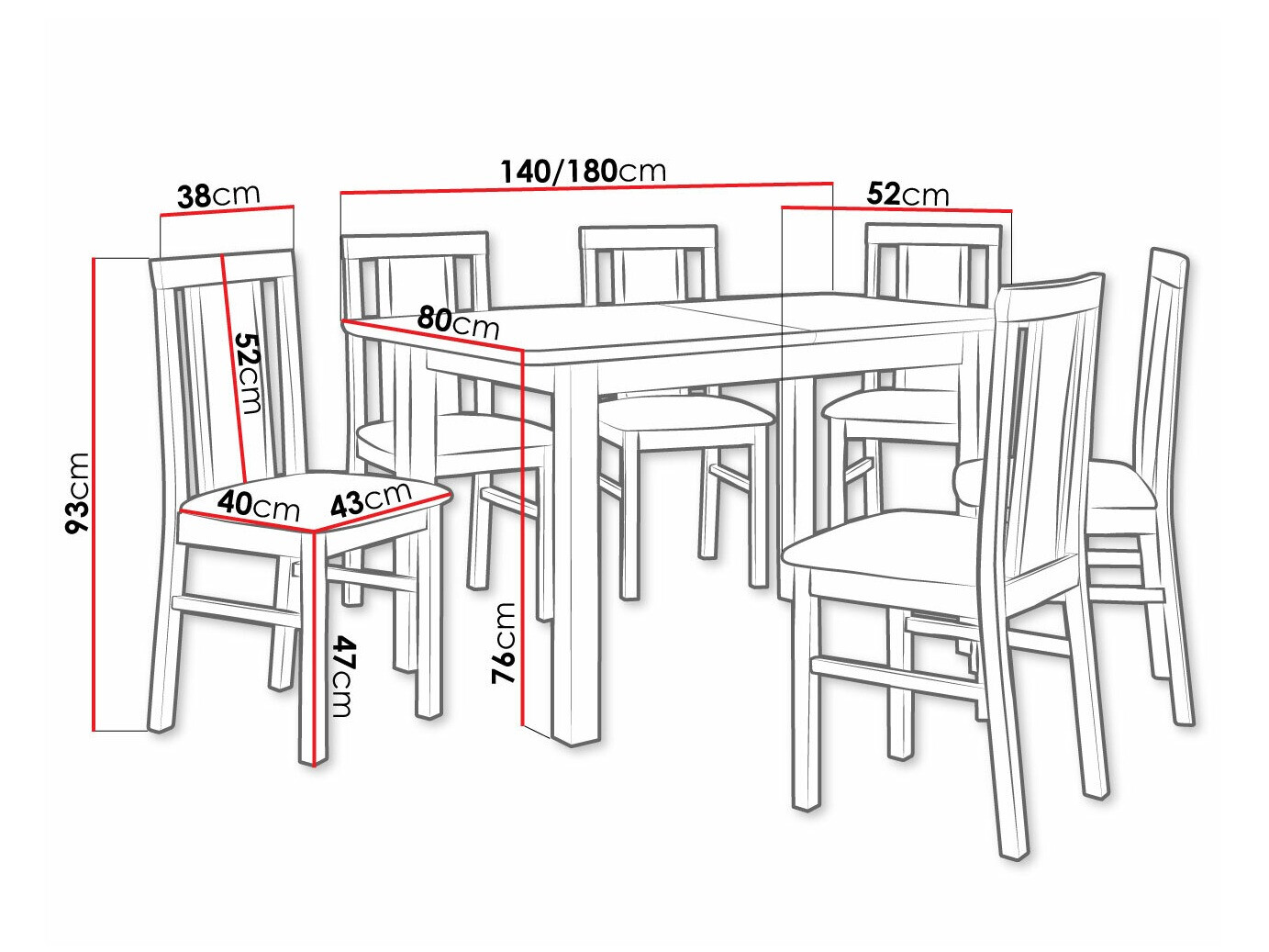 Trpezarijski set Victorville 311 (Orah)