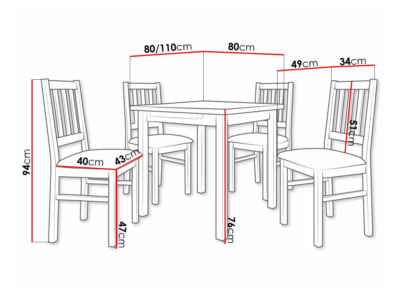 Trpezarijski set Victorville 314 (Sonoma hrast)