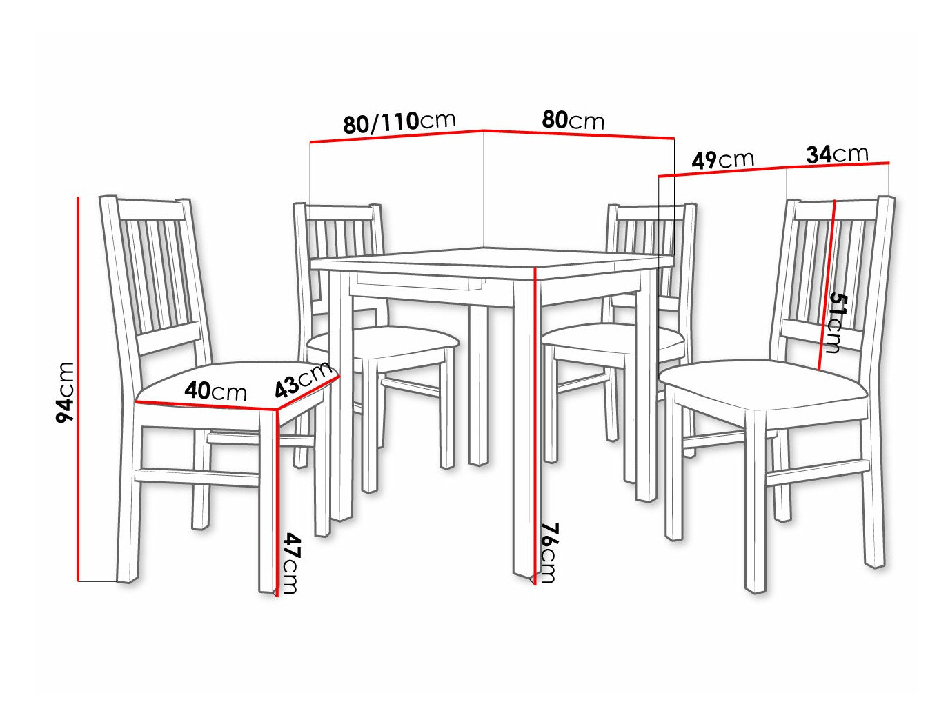 Trpezarijski set Victorville 314 (Sonoma hrast)