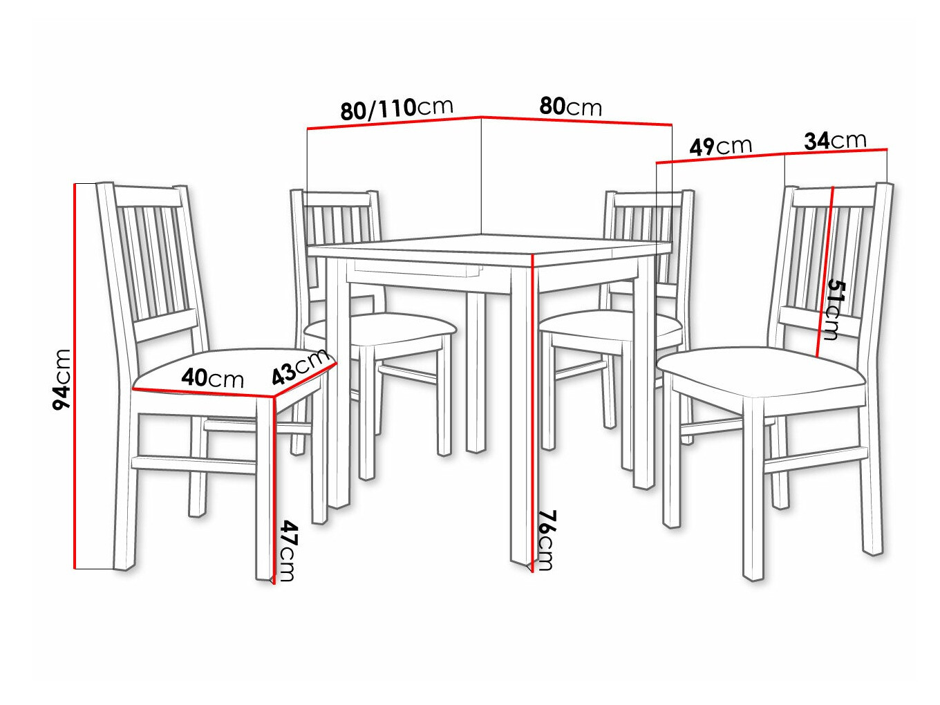 Trpezarijski set Victorville 314 (Sonoma hrast)