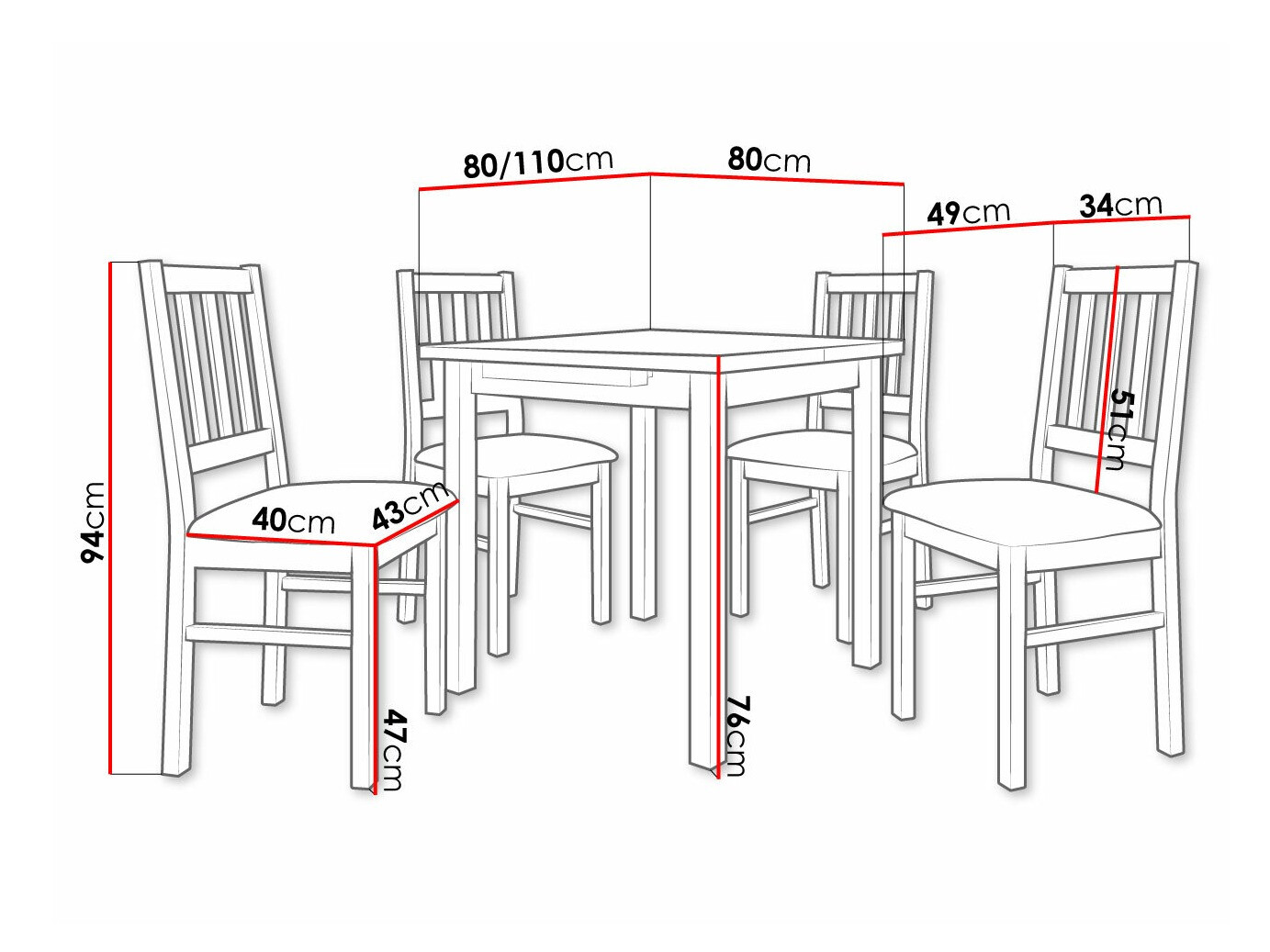 Trpezarijski set Victorville 314 (Sonoma hrast)
