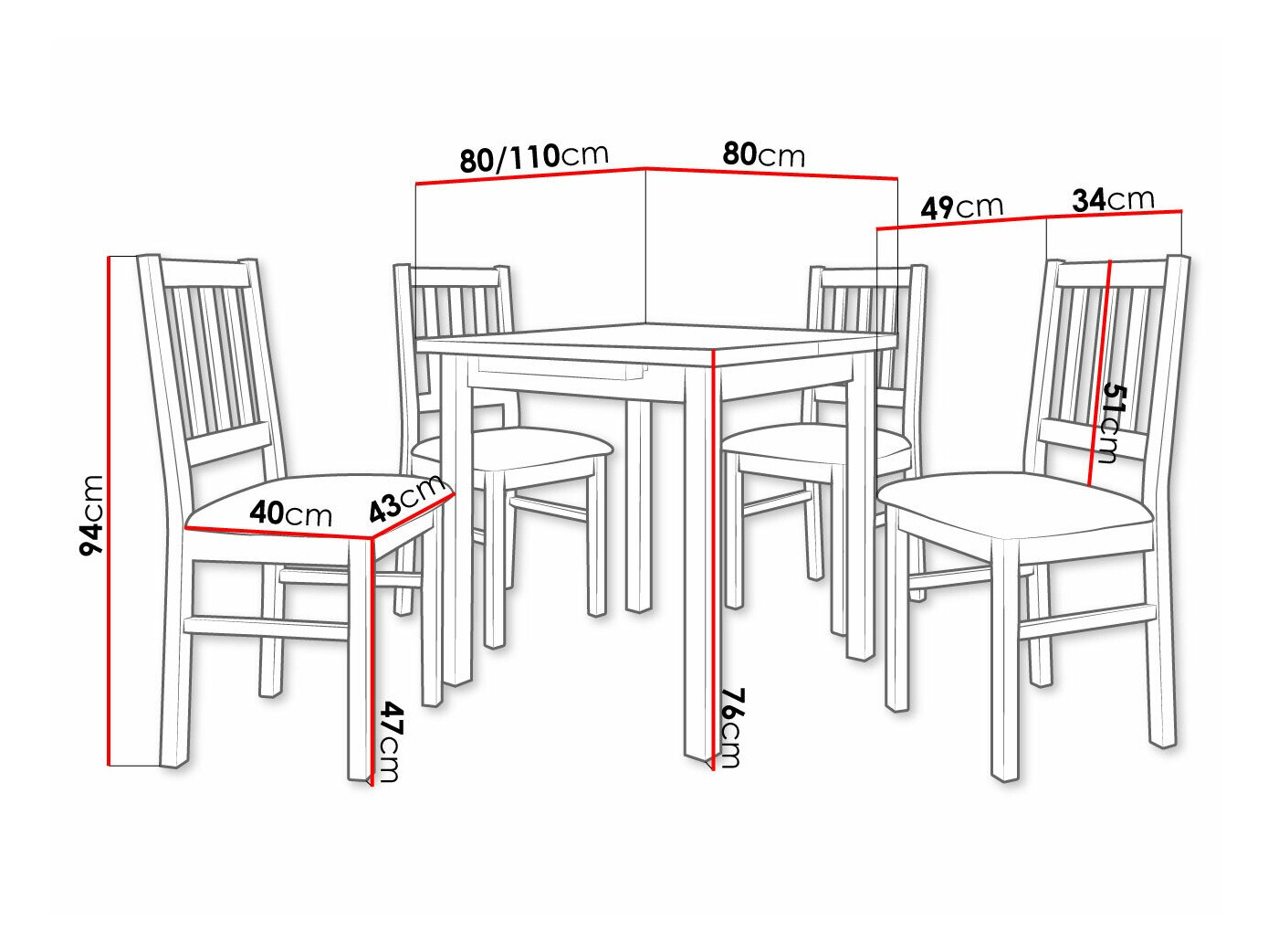 Trpezarijski set Victorville 314 (Sonoma hrast)