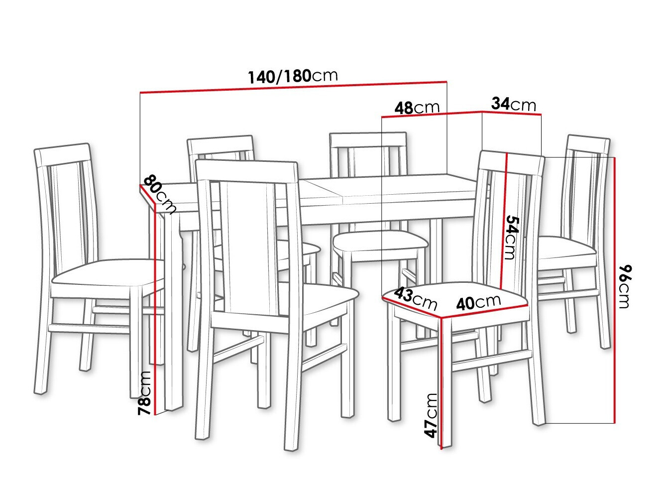 Trpezarijski set Victorville 315 (Belo)