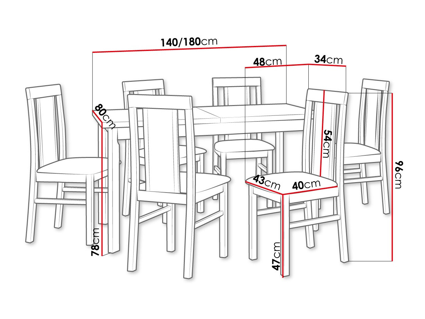 Trpezarijski set Victorville 315 (Belo)