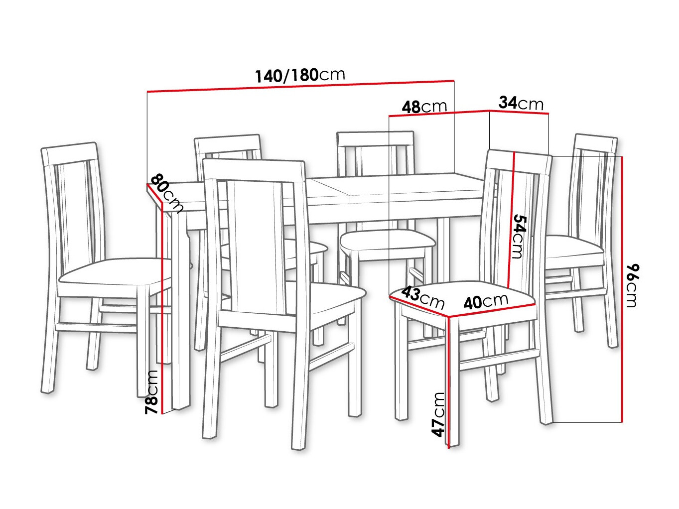 Trpezarijski set Victorville 315 (Belo)