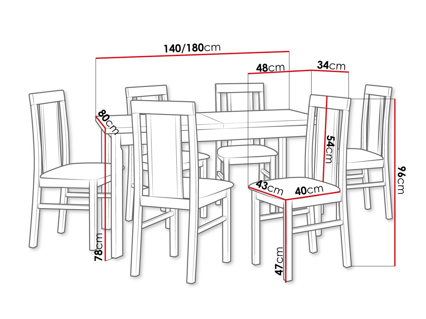 Trpezarijski set Victorville 315 (Belo)